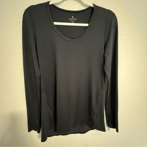 Athleta Women’s Scoop Neck Long Sleeve Shirt Activewear Black